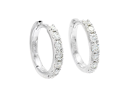 Jewellery - HOOP EARRINGS, 18K white gold - View 1
