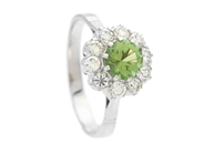 Jewellery - CLUSTER RING, 18K white gold - View 1