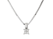 Jewellery, PENDANT WITH KEDJA,18K white gold, 4 princess cut diamonds 0,20 ctw, in auction: Classic – Saturday 25 October