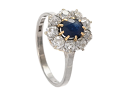 Jewellery, CLUSTER RING, 18K white gold/gold, in auction: Classic – Saturday 25 October