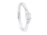 Jewellery - THREE STONE RING, 18K white gold - View 1
