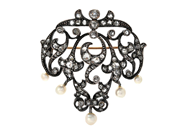 Jewellery, BROOCH, silver/18K gold, in auction: Classic – Saturday 22 November