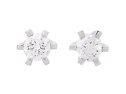 Jewellery - SOLITAIRE EARRINGS, 18K white gold - View 1