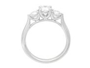 Jewellery - THREE STONE RING, 18K white gold - View 2