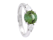 Jewellery - RING, 18K white gold with green tourmaline 1,39 ctw - View 1