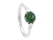 Jewellery - RING, 18K white gold with green tourmaline 0,98 ctw - View 1