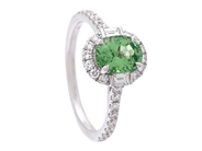 Jewellery - RING, 18K white gold with tsavorite 1,36 ct - View 1