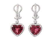 Jewellery - EARRINGS, 18K white gold with heartshaped tourmalines 3,69 ctw - View 1