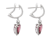 Jewellery - EARRINGS, 18K white gold with heartshaped tourmalines 3,69 ctw - View 2