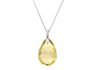 Jewellery - PENDANT with chain, 18K white gold with lime quartz 32,46 ctw - View 1