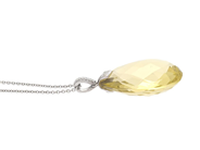 Jewellery - PENDANT with chain, 18K white gold with lime quartz 32,46 ctw - View 2