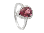 Jewellery - RING, 18K white gold with pear shaped tourmaline 2,19 ct - View 1