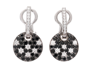 Jewellery - EARRINGS, 18K white gold with 54 black brilliant cut diamonds - View 1