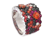 Jewellery - RING, 18K white gold with 4 briljantslipde diamonds 0,10 ctw - View 1