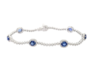 Jewellery - BRACELET, 18K white gold with 7 oval blue sapphires 3,51 ctw - View 1