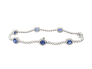 Jewellery - BRACELET, 18K white gold with 7 oval blue sapphires 3,51 ctw - View 2