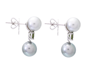 Jewellery - PEARL EARRINGS, 18K white gold - View 2