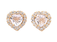 Jewellery - EARRINGS, 18K gold with 2 heartshaped diamonds 1,43 ctw - View 1