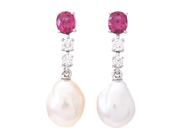 Jewellery - PEARL EARRINGS, 18K white gold - View 1