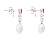 Jewellery - PEARL EARRINGS, 18K white gold - View 2