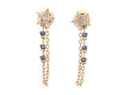 Jewellery - EARRINGS, 18K gold with 6 blue sapphires 0,12 ctw - View 1