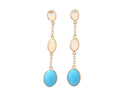 Jewellery - EARRINGS, 18K gold with 2 turquoises 1,40 ctw - View 1