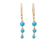 Jewellery - EARRINGS, 18K gold with 6 turquoises 0,52 ctw - View 1