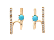 Jewellery - EARRINGS, 18K gold with turquoise 0,17 ctw - View 1