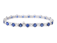 Jewellery - BRACELET, 18K white gold with 20 oval blue sapphires 8,88 ctw - View 2