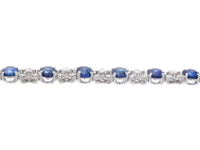Jewellery - BRACELET, 18K white gold with 20 oval blue sapphires 8,88 ctw - View 3