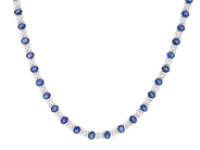 Jewellery - NECKLACE, 18K white gold with 45 oval blue sapphires 20,24 ctw - View 1