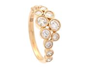 Jewellery - RING, 18K gold with 12 brilliant cut diamonds 0,97 ctw - View 1