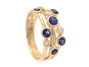 Jewellery - RING, 18K gold with 6 blue sapphires 0,86 ctw - View 1