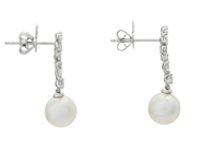 Jewellery - PEARL EARRINGS, 18K white gold - View 2