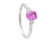 Jewellery - THREE STONE RING, 18K white gold - View 1