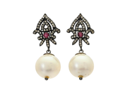 Jewellery - PEARL EARRINGS, 14K white gold/silver - View 1
