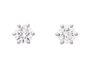 Jewellery, SOLITAIRE EARRINGS, 18K white gold, in auction: Christmas – Saturday 13 December