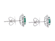 Jewellery - CLUSTER EARRINGS, 18K white gold - View 2