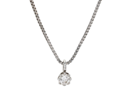 Jewellery - SOLITAIRE PENDANT, silver with brilliant cut diamond 0,13 ctw - View 1