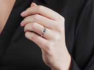 Jewellery - SOLITAIRE RING, 14K white gold - View 6