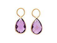 Jewellery - EARRINGS ATTACHMENTS, 18K gold with amethysts 12x8 mm - View 1