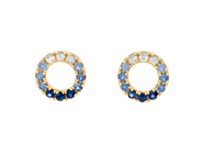 Jewellery - EARRINGS, 18K gold with 24 blue and white sapphires 0,51 ctw - View 1