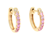 Jewellery - EARRINGS, 18K gold with pink and white sapphires 0,32 ctw - View 1