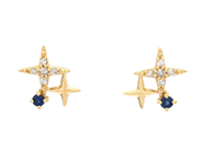 Jewellery - EARRINGS, 18K gold with blue sapphires 0,04 ctw - View 1