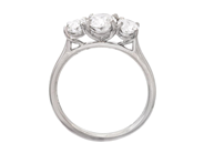Jewellery - THREE STONE RING, platinum - View 2