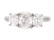 Jewellery - THREE STONE RING, platinum - View 3