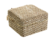 Jewellery extras, JEWELLERY BOX, brown patterned fabric, in auction: General – Tuesday 25 November