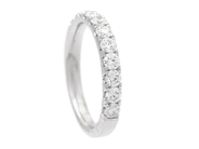 Jewellery - RING, 18K white gold with 11 brilliant cut diamonds 0,87 ctw - View 1