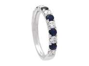 Jewellery - ETERNITY RING, 18K white gold with 5 blue sapphires 0,55 ctw - View 1
