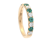 Jewellery - ETERNITY RING, 18K gold with 5 emeralds 0,40 ctw - View 1